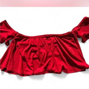 Red Off-Shoulder Women's Top